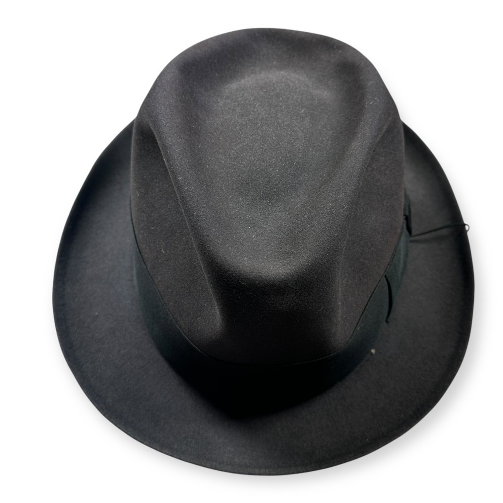 Vintage Brown Black Borsalino Alessandria San Remo Fedora WTP Size 7 1/8 Italy - Picture 14 of 16